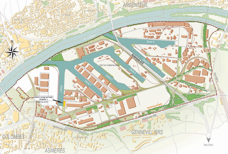 Plan du port de Gennevilliers (92)